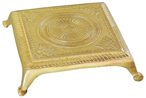 Brass_Chowki_For_God_Idol_Statue_-_5.5x5.5x1_inch_(BS1022_E)