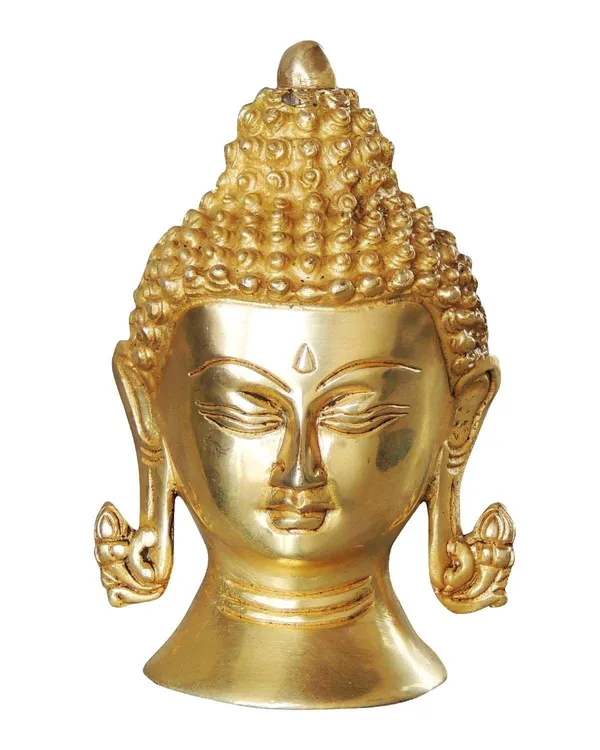 Brass_Showpiece_Buddha_Head_Statue_-_4x2.5x5.8_inch_(BS1029_B)