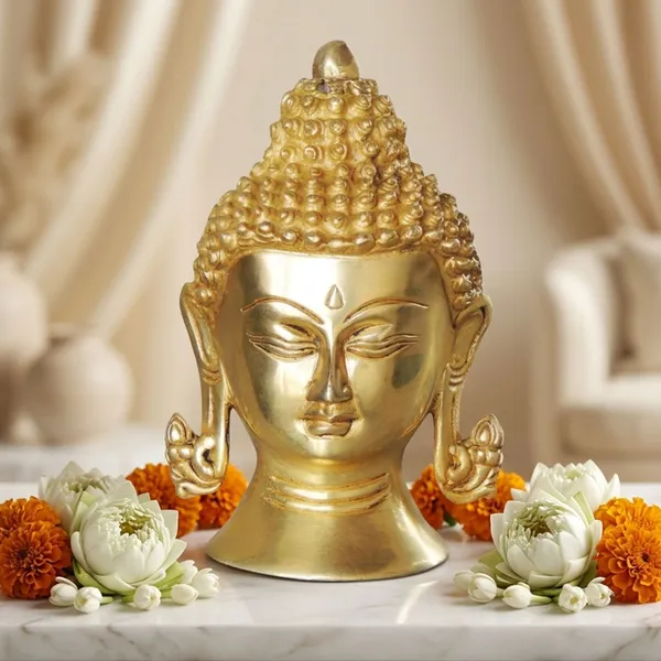 Brass_Showpiece_Buddha_Head_Statue_-_4x2.5x5.8_inch_(BS1029_B)