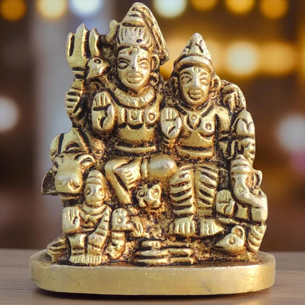 Brass_Showpiece_Shiv_Parivar_God_Idol_Statue_-_1.3x0.6x1.5_Inch_(BS1045_A)_-_Pack_of_2