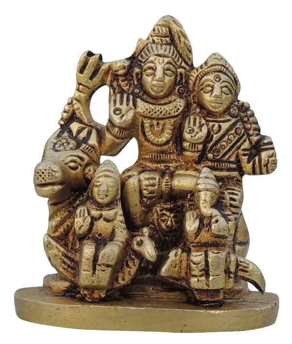 Brass_Showpiece_Shiv_Parivar_Idol_Statue_-_2.5x1x2.5_inch_(BS1045_C)