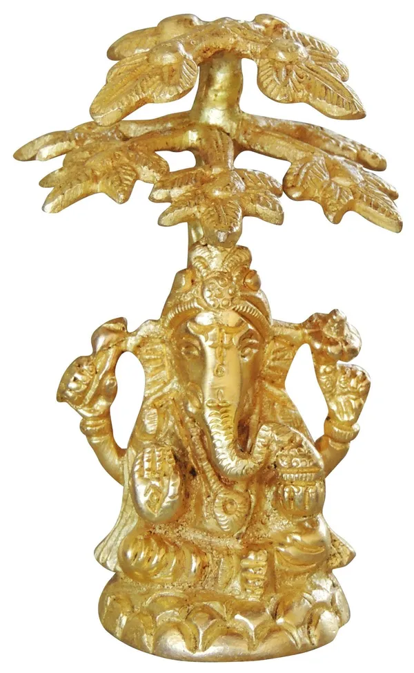 Brass_Showpiece_Ganesh_Ji_On_Tree_God_Idol_Statue_-_3.5x2x4_inch_(BS1046_C)