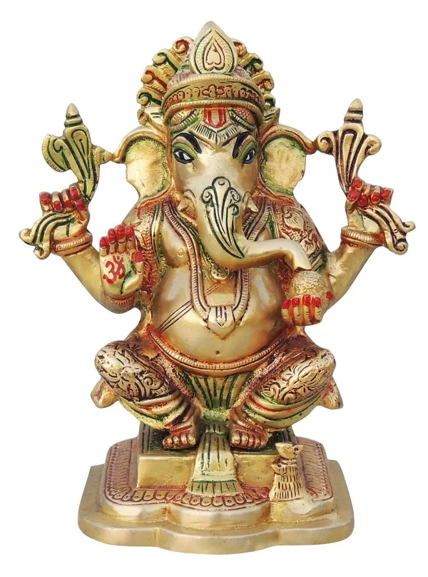 Brass_Showpiece_Ganesh_Ji_God_Idol_Statue_-_4.2x3.4x8_inch_(BS1063_G)