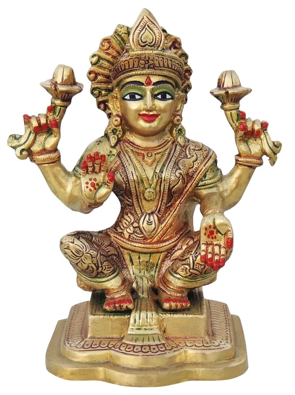 Brass_Showpiece_Laxmi_Ji_God_Idol_Statue_-_4.4x3.5x7.5_inch_(BS1063_L)