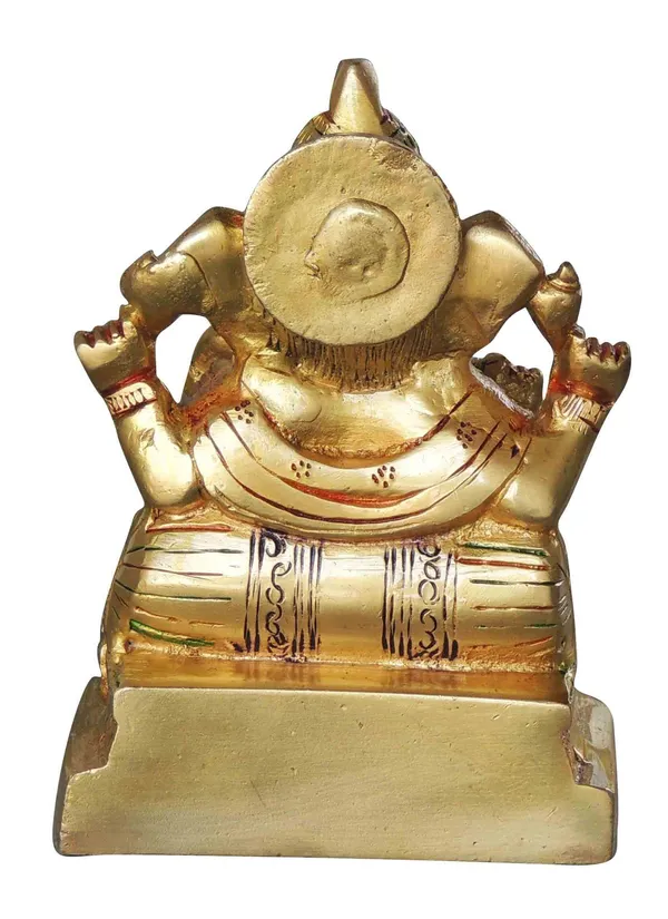 Brass_Ganesh_Colour_-4x2.4x5.5_Inches_(BS1065_G)