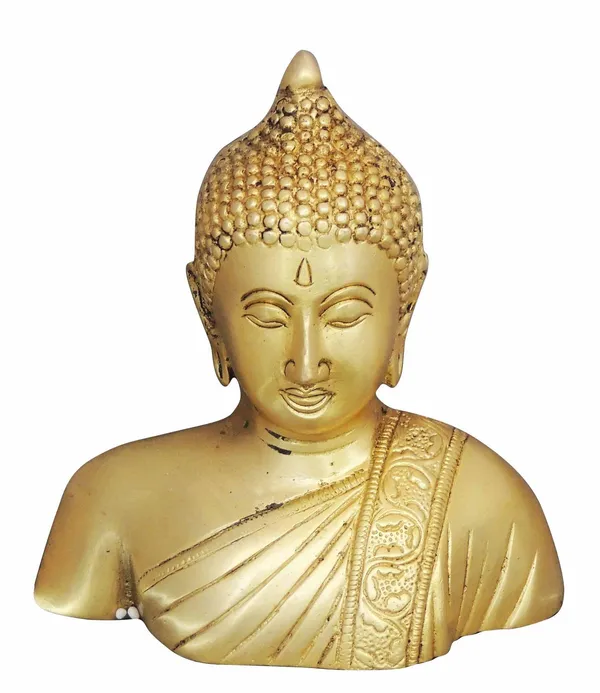 Brass_Showpiece_Buddha_Half_Statue_-_5.5x2.5x6_inch_(BS1073_F)