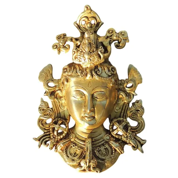 Brass_Showpiece_Tara_Devi_Sitting_God_Idol_Statue_-_5x2.5x8_Inch_(BS1118_B)