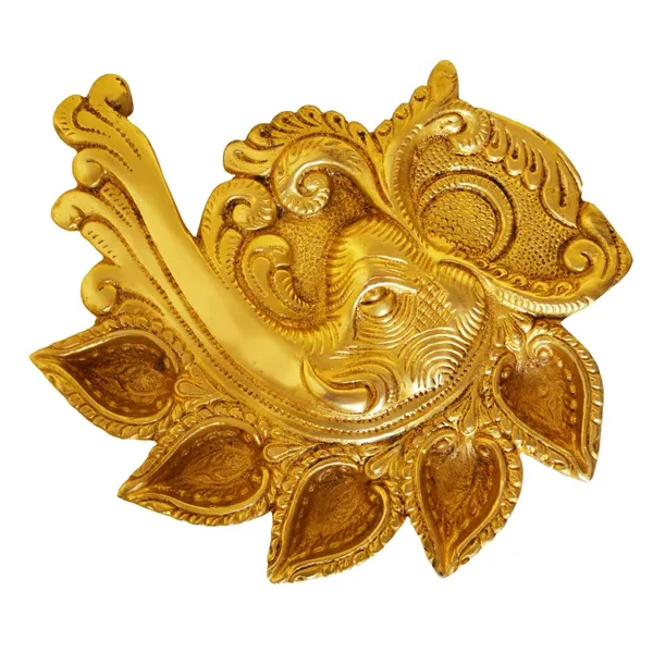 Brass_Elephant_Face_Conch_Shape_Deepak_5_Wicks_-_8x1x7_inch_(BS1187_A)