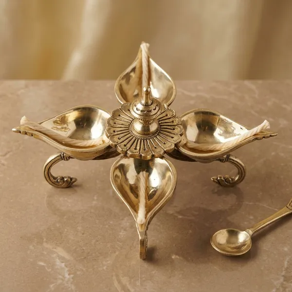 Brass_Table_Decor_Oil_Lamp_Deepak_-_9x9x5.6_inch_(BS1193_A)