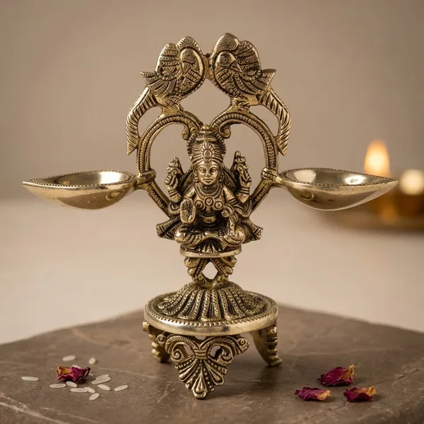 Brass_Table_Decor_Oil_Lamp_Deepak_With_Laxmi_-_8x2.8x7.2_inch_(BS1195_A)
