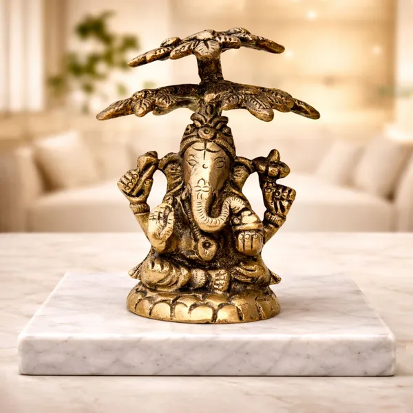 Brass_Showpiece_Ganesh_Statue_-_3x3x3.5_Inch_(BS1223_G)