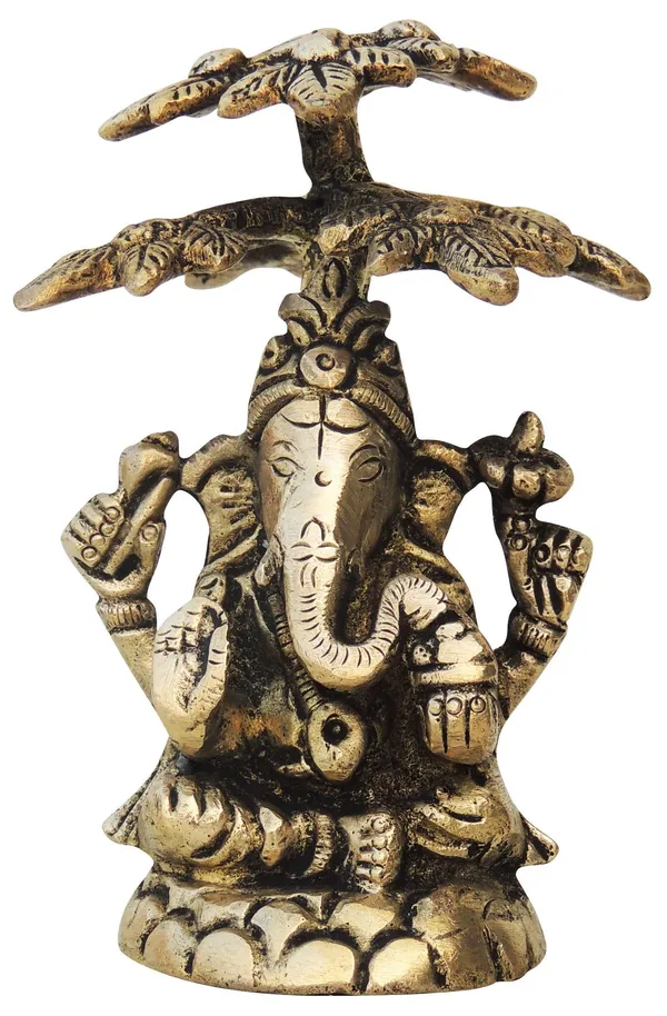 Brass_Showpiece_Ganesh_Statue_-_3x3x3.5_Inch_(BS1223_G)