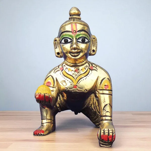 Brass_Showpiece_Laddu_Gopal_Idol_Statue_-4.5x2x3.5_Inch_(BS1300_D)