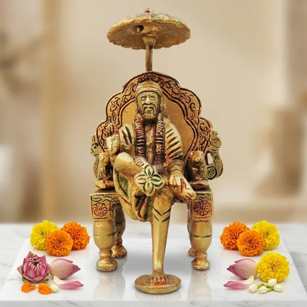 Brass_Showpiece_Sai_Baba_umbrella_statue\_Idol_-_3.5x2.5x4_Inch_(BS1304_D)