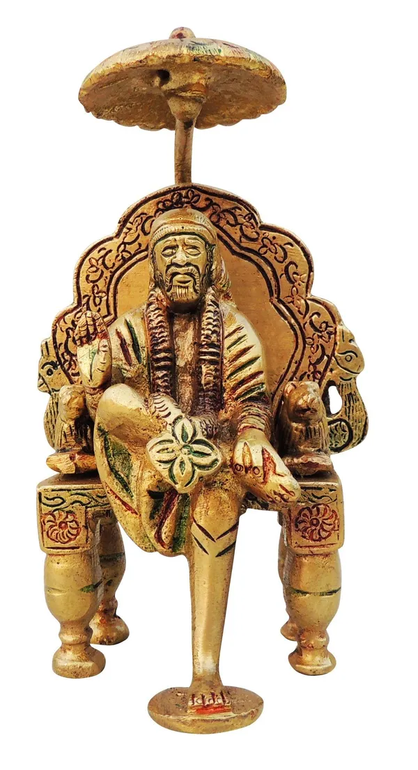 Brass_Showpiece_Sai_Baba_umbrella_statue\_Idol_-_3.5x2.5x4_Inch_(BS1304_D)
