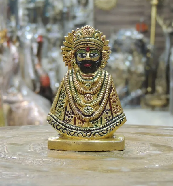 Brass_Showpiece_Khatu_Shyam_Statue_-_2.5x1.5x3.5_Inch_(BS1305_C)