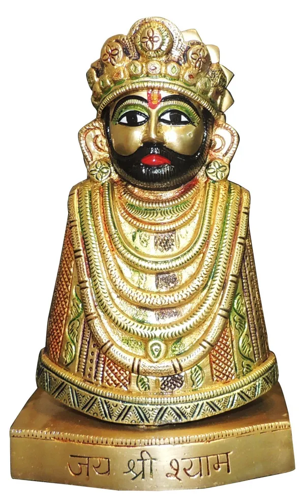 Brass_Showpiece_Khatu_Shyam_Statue_-_5.5x4x8.5Inch_(BS1305_G)