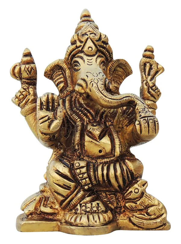 Brass_Showpiece_Ganesh_Ji_Statue_-_2.2x1.5x3.1_Inch_(BS1338_G)