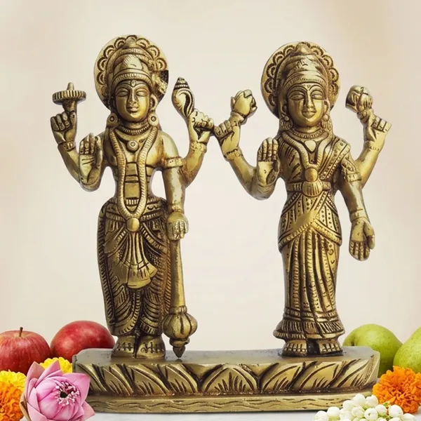 Brass_Showpiece_Vishnu_Laxmi_Ji_-5x1.5x5.5_Inch_(BS1352_D)