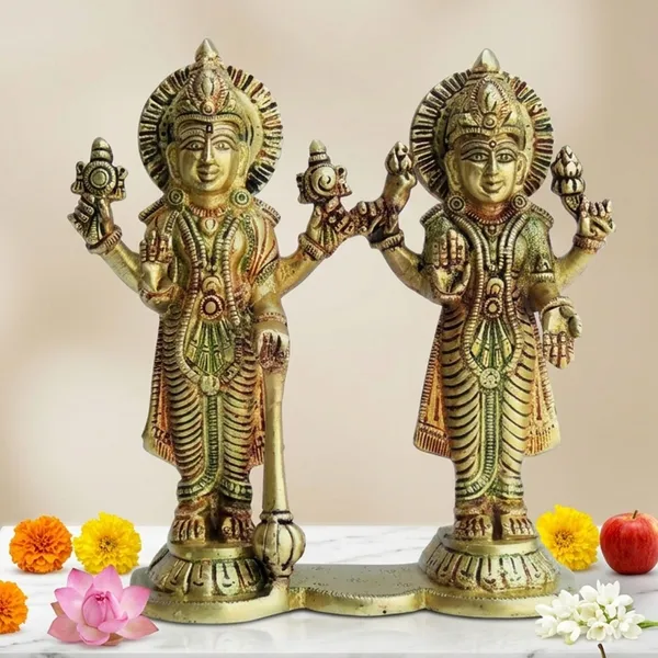Brass_Showpiece_Vishnu_Laxmi_ji_Idol_-_6.5x2x7.5_Inch_(BS1352_E)