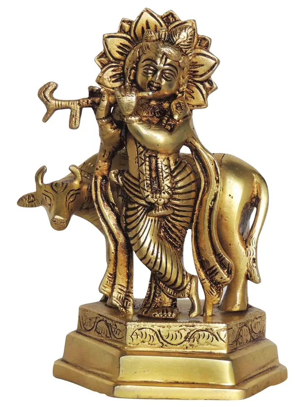 Brass_Showpiece_Cow_Krishna_God_Idol_Statue_-_4.5x3.2x6.6_Inch_(BS1391_E)