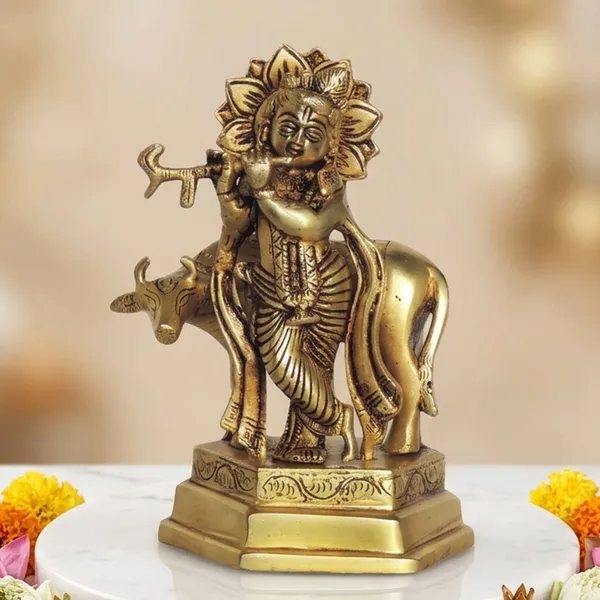 Brass_Showpiece_Cow_Krishna_God_Idol_Statue_-_4.5x3.2x6.6_Inch_(BS1391_E)