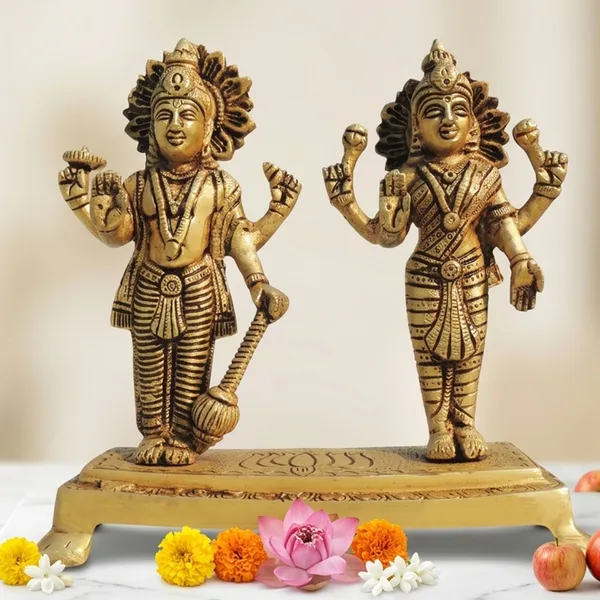 Brass_Showpiece_Vishnu_Laxmi_Standing_Combine_God_Idol_Statue_-_7.5x2.5x7.5_Inch_(BS1392_H)