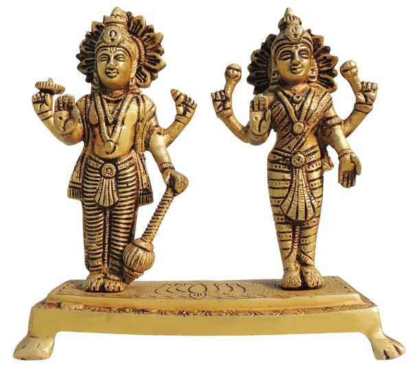 Brass_Showpiece_Vishnu_Laxmi_Standing_Combine_God_Idol_Statue_-_7.5x2.5x7.5_Inch_(BS1392_H)