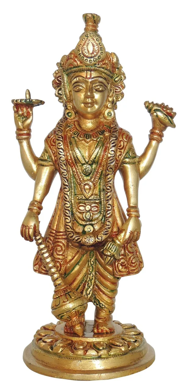 Brass_Showpiece_Vishnu_Ji_God_Idol_Statue_-_4.5x3.5x9.5._Inch_(BS1412_V_)