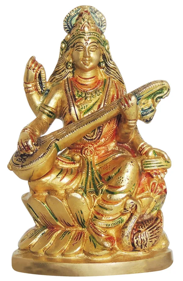 Brass_Showpiece_Saraswati_God_Idol_Statue-3.5x2x6_Inch_(BS1413_C)