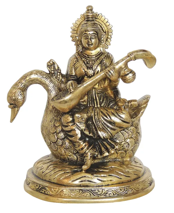 Brass_Showpiece_Saraswati_ji_idol_statue_-_6x4x7_Inch_(BS1414_C)