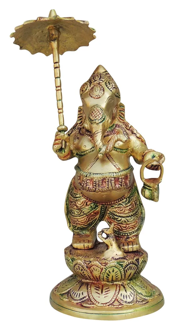 Brass_Showpiece_Ganesh_With_Umbrella_God_Idol_Statue_-_4.6x4.6x11.5_Inch_(BS1462_C)