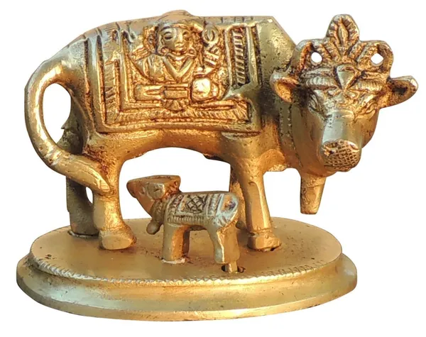 Brass_Showpiece_Cow_&_Calf_God_Idol_Statue_-_3x2x2.5_Inch_(BS1471_D)