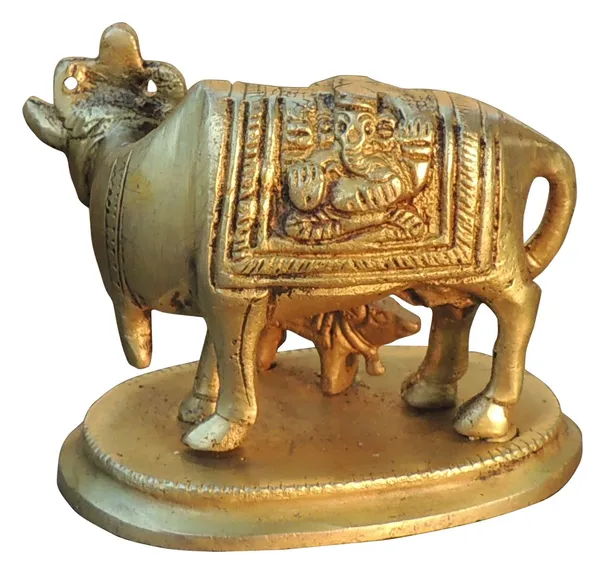 Brass_Showpiece_Cow_&_Calf_God_Idol_Statue_-_3x2x2.5_Inch_(BS1471_D)