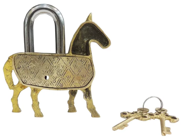 Brass_Showpiece_Horse_Lock_God_Idol_Statue_-_5x1x5.5_Inch_(BS1486_K)