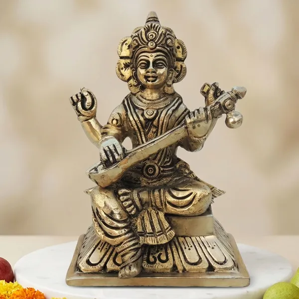 Brass_Showpiece_Saraswati_Ji_God_Idol_Statue_-_4x3.7x6_inch_(BS1526_H)