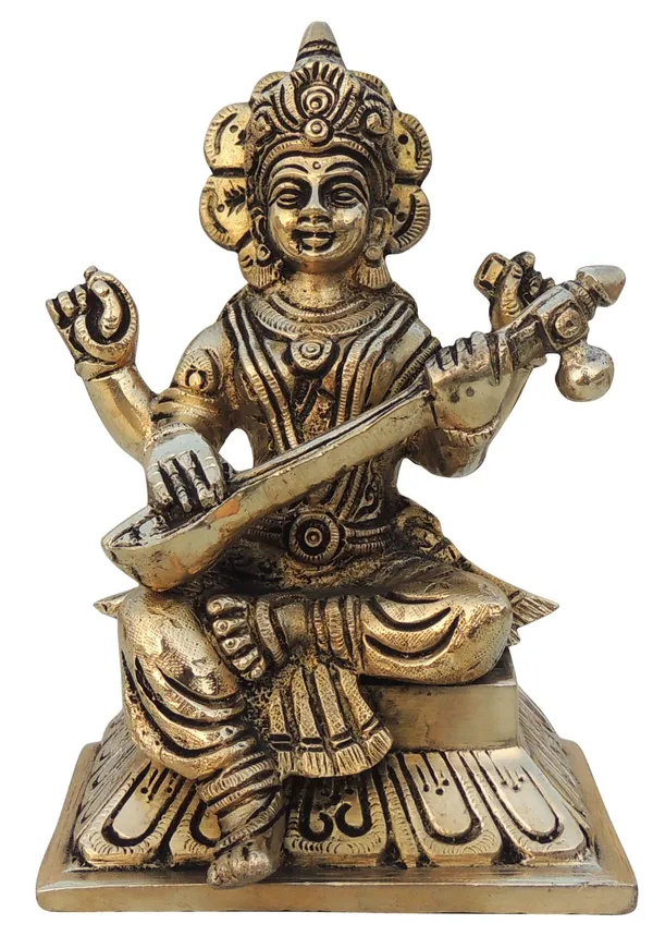 Brass_Showpiece_Saraswati_Ji_God_Idol_Statue_-_4x3.7x6_inch_(BS1526_H)