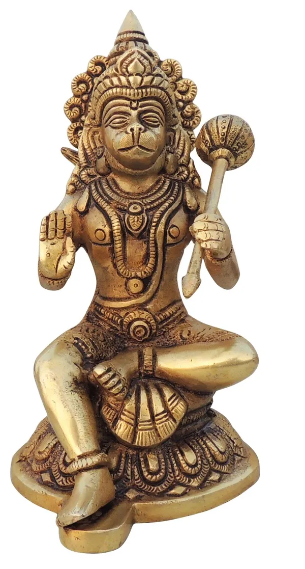 Brass_Showpiece_Hanuman_Ji_Statue_Idol_-_4.2x4.7x8_Inch_(BS1527_G)