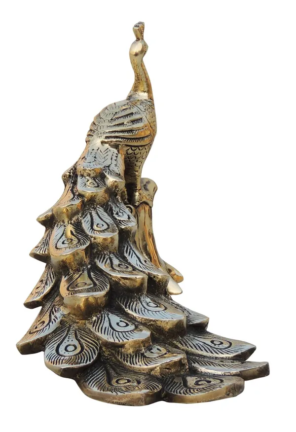 Brass_Home_Decor_Showpiece_Peacock_Statue_-8.5x4.5x6.5_Inch_(BS1542_C)