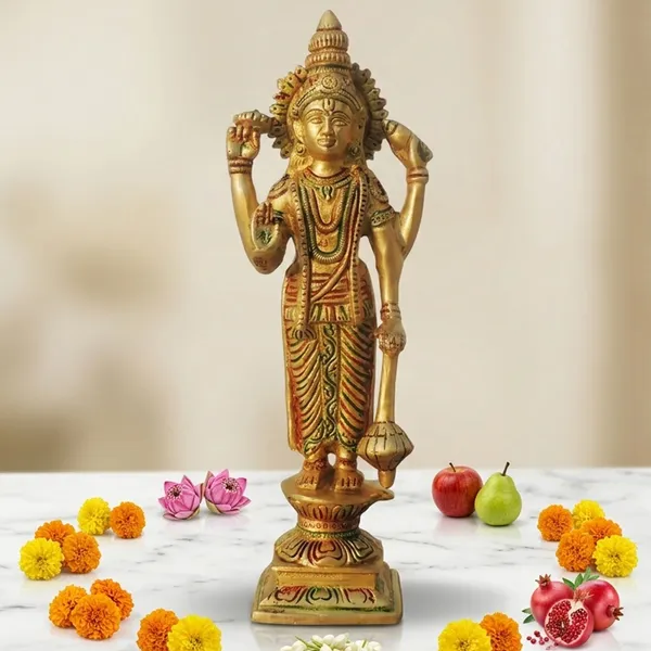 Brass_Showpiece_Vishnu_Ji_God_Idol_Statue_-_3.2x2.2x9.6_Inch_(BS1575_V_)