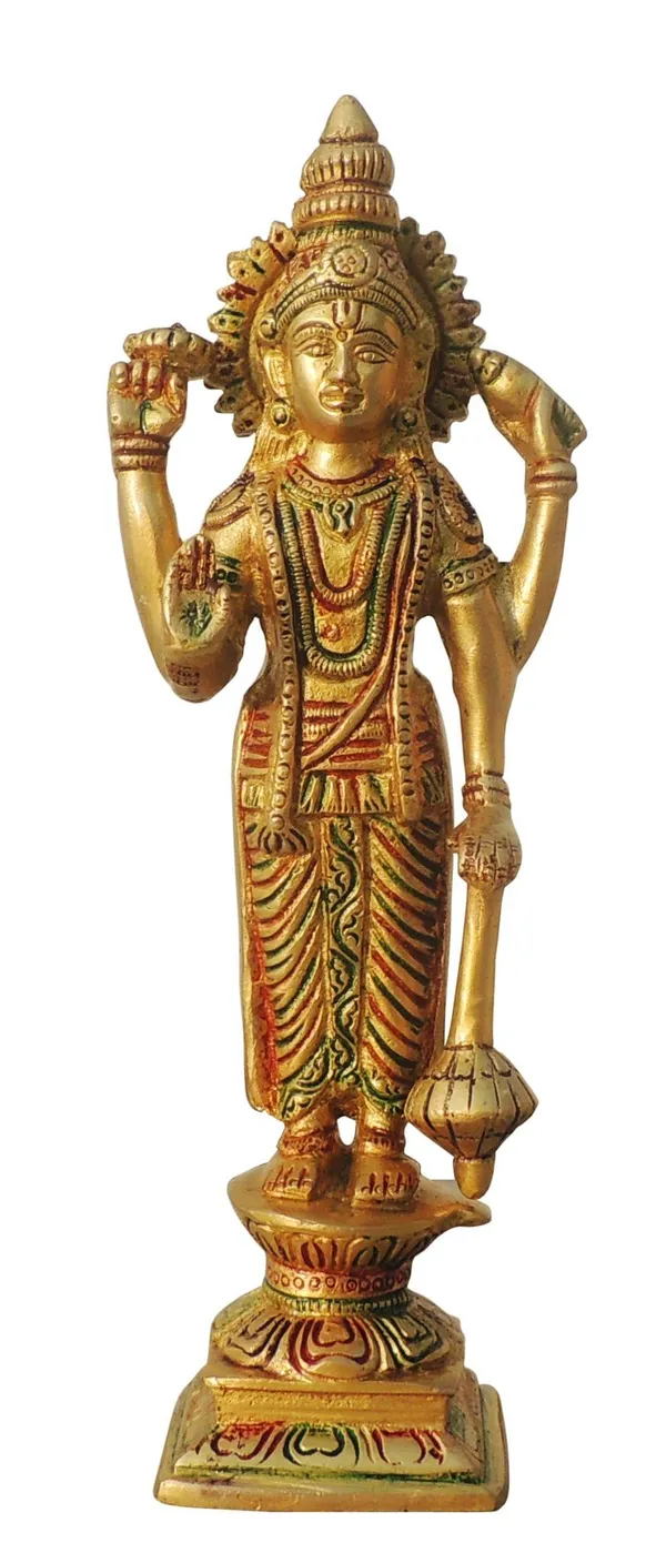 Brass_Showpiece_Vishnu_Ji_God_Idol_Statue_-_3.2x2.2x9.6_Inch_(BS1575_V_)