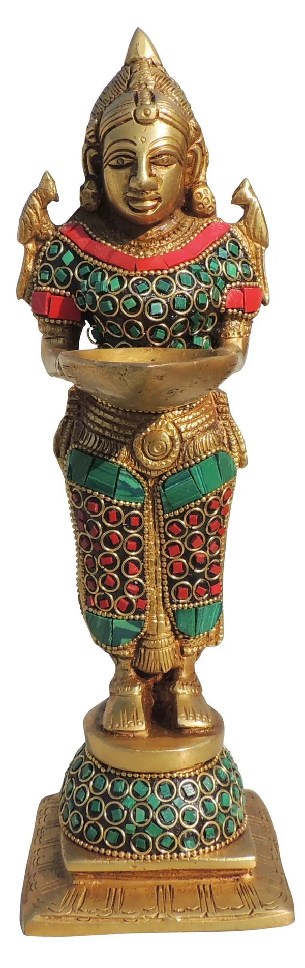 Brass_Showpiece_Deep_Lady_Stone_Statue_-_3.2x3.5x10_Inch_(BS1654_D)