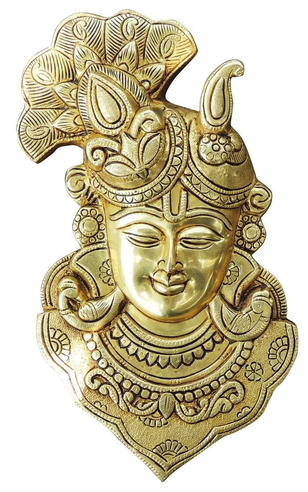 Brass_Showpiece_Shrinath_Ji_Wall_hanging_Idol_Statue_-_6x1.5x11.5_Inch_(BS1720_C)