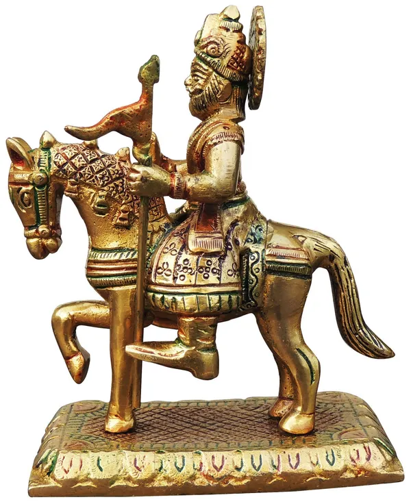 Brass_Showpiece_Jaharveer_Baba_Ji_God_Idol_Statue_-_5x2.7x6_Inch_(BS1756_C)