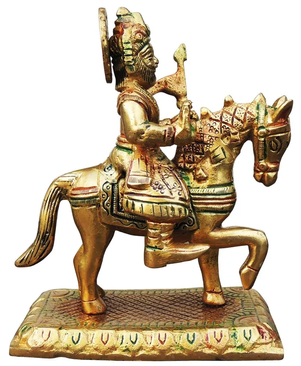 Brass_Showpiece_Jaharveer_Baba_Ji_God_Idol_Statue_-_5x2.7x6_Inch_(BS1756_C)