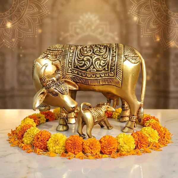 Brass_Showpiece_Cow_With_Calf_God_Idol_Statue_-_5x2.5x4_Inch_(BS1771_D)
