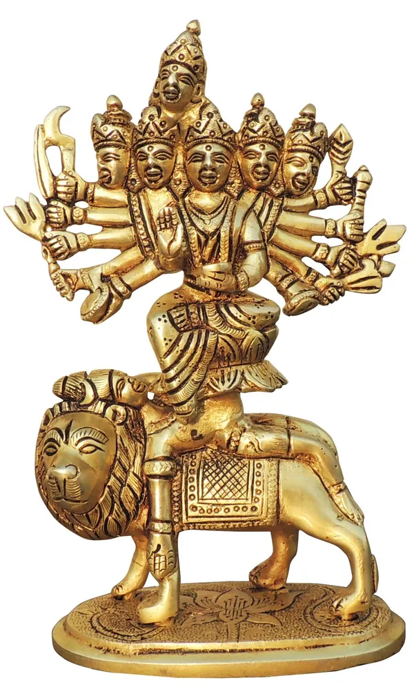 Brass_Showpiece_Maa_Kamakhya_Devi_God_Idol_Statue_-_5x2.5x9.5_Inch_(BS1788_B)
