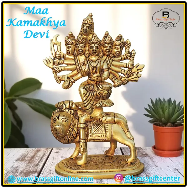 Brass_Showpiece_Maa_Kamakhya_Devi_God_Idol_Statue_-_5x2.5x9.5_Inch_(BS1788_B)