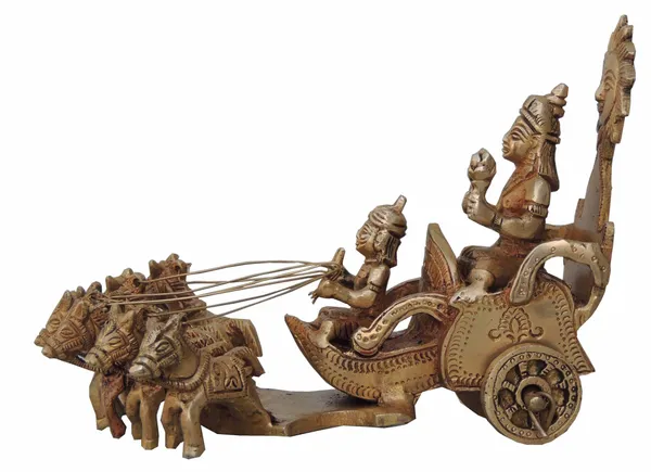 Brass_Showpiece_Surya_Dev_Rath_Idol_-_8x5.5x5.5_Inches_(BS191_C)
