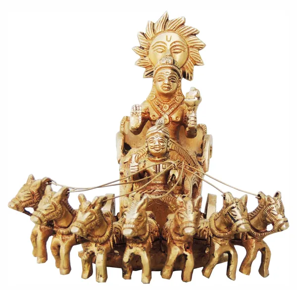 Brass_Showpiece_Surya_Dev_Rath_Idol_-_8x5.5x5.5_Inches_(BS191_C)